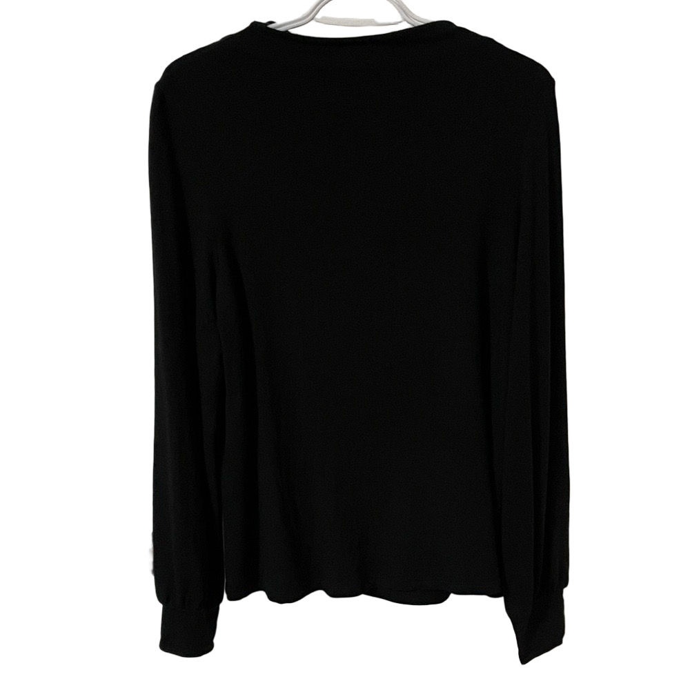 Encircled Black Long Sleeve Top Size Medium